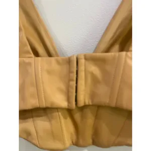 Zara Tan Faux Leather Corset Bustier Crop Top Going Out Size‎ Medium thumbnail 7