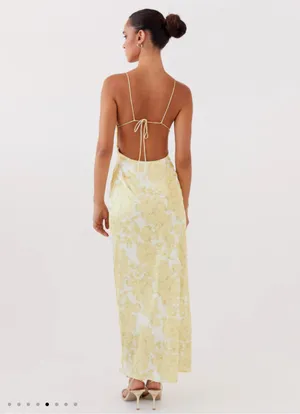 Peppermayo Coastal Escape Satin Maxi Dress - Daffodil thumbnail 3