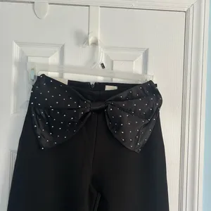 Maeve By Anthropologie The Colette Crop Bow Waist Sparkle Pants Sz 27 NWT thumbnail 2
