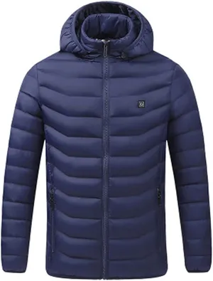 BRAND NEW ~ NWOT ~ Electric USB Navy Blue Heated Puffer Jacket Thermal Coat ~ XL thumbnail 1