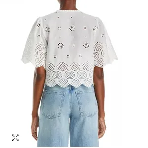 Lucy Paris Loray Embroidered Shirt white sz XS NWT $88 thumbnail 6