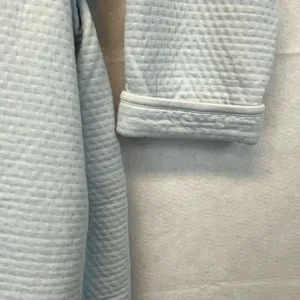 VICTORIA'S SECRET Robe Women’s Large Light Blue Cotton Blend Belted Waffle‎ Knit thumbnail 10