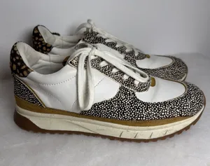 Madewell Sneakers Unisex Kickoff Trainer Leather Calf Hair Lace Up thumbnail 1