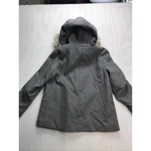 Zara Women‎ Gray Faux Fur Hood Toggle Coat Jacket Size M Classic minimalist thumbnail 9