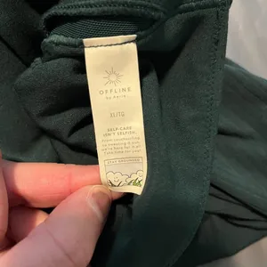 Women's XL Aerie OFFLINE Green LS Crop thumbnail 6