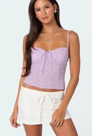 Edikted Textured Lacey Tank Top Size Small thumbnail 1