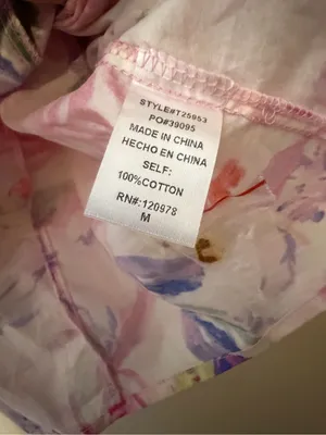 Entro Posh Pink Floral Ruffle Sleeve‎ Blouse Size Medium thumbnail 5