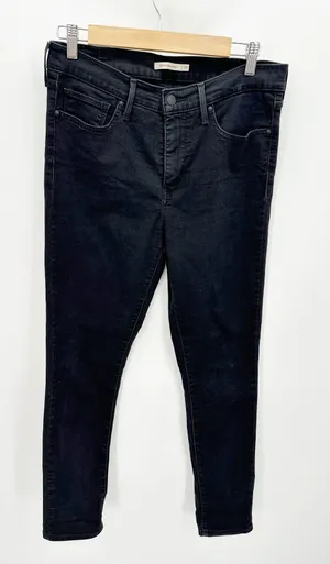 Levis‎ 311 Shaping Skinny Soft Black Cotton Blend Denim Jeans Womens 30x30 thumbnail 1