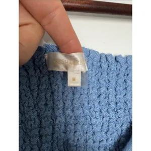 LoveShackFancy Milanti Crop Top Hydrangea Blue Floral Embroidered Linen Medium thumbnail 5