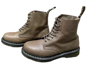 Dr. Martens Taupe Combat Boots 1460 Pascal Leather 8 Eye Women's US‎ 10 UK8 READ thumbnail 1