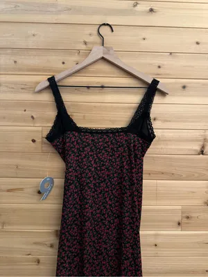 VNTG NWT Nine West Small Rosette Wrap Slip Dress Grunge Romantic Lace Coquette thumbnail 9