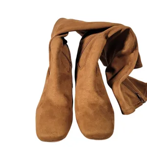 Nordstrom‎ Rack Tan Suede Square Toe Block Heel Knee High Boots Women Size 5 thumbnail 6