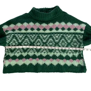 Free People Green and Pink Patterned Sweater thumbnail 8