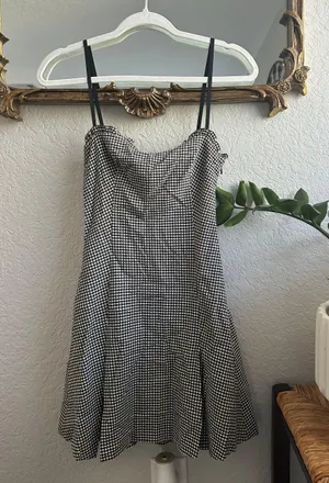 ZARA Nwt  Gingham Mini Dress thumbnail 1