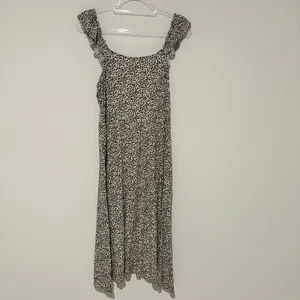 Maurice’s 24/7 Animal Ruffle Strap Midi Dress‎ black tan size large thumbnail 2
