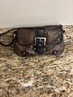 Bag Brown Textured faux Leather Shoulder Bag with Buckle Detail thumbnail 2