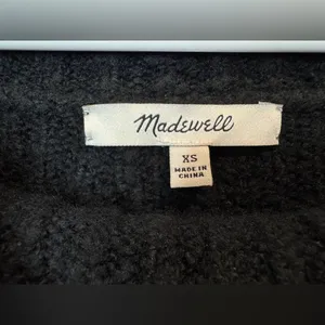 Madewell Cotton-Blend Off-Shoulder Black Wool Cotton Sweater Size‎ XS thumbnail 10