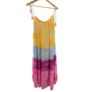 White Birch Women's Dress Tie Dye Tiered Maxi Spaghetti Strap‎ Casual S thumbnail 7
