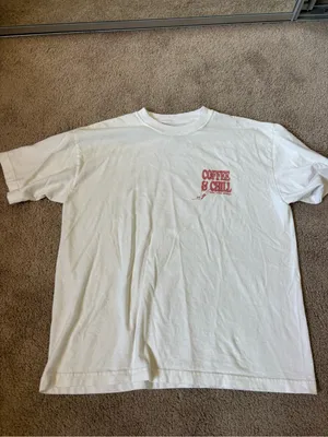 Coffee and Chill White Tee Size M thumbnail 2
