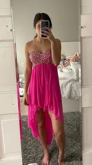 David's Bridal Pink Homecoming / Formal Dress thumbnail 1