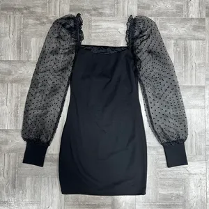 Black Organza Sleeve Dress Size Small thumbnail 2