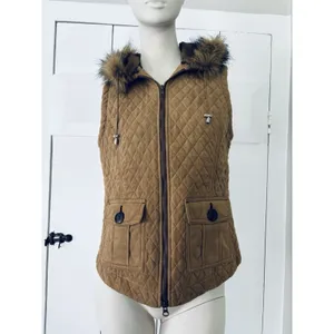 Goode Rider Equestrian Vest Womens Medium Removable Faux Fur Hood‎ Full Zip thumbnail 2