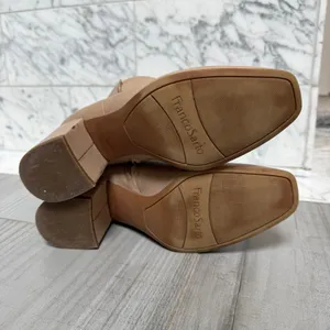 Franco Sarto Tenton Taupe Neutral Bootie Block Square Toe Boot 9 thumbnail 8
