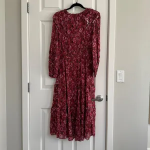 Sachin & Babi Ronnie Long Sleeve VNeck Ruffle Printed Midi Dress Size 4 Pink NWT thumbnail 4
