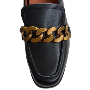 Like New Vionic Leather Mizelle Chain Link Loafers Black Size 6 Retail $139.95 thumbnail 3