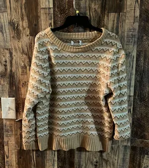 Women's Cottage Cottagecore Geometric Sweater Size Large thumbnail 3