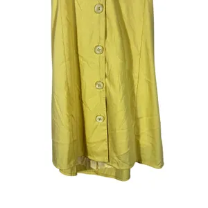 SNDYS Halter Button Front Mini Dress Butter Yellow Brunch Chic Spring Size S thumbnail 5