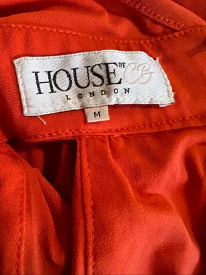House of CB Ischia Orange Cutout Plunge Backless Maxi Dress M Goddess Resort thumbnail 7