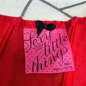 Victoria's Secret Corset Top 36C Red‎ Excellent Lace Up Satin Polka Dot Bow thumbnail 5