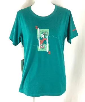 Mountain Khakis Womens T Shirt Organic Cotton Blend Ski Graphic Green Size L thumbnail 1