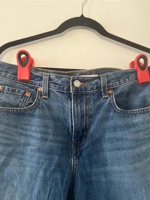 Levi's Low Pro Straight Bermuda Denim Shorts Womens 28 Western Raw Hem thumbnail 2