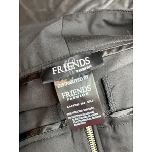 Friends Fashion Black Wide Leg Pleated Trousers High Waisted EU Made Pants thumbnail 8