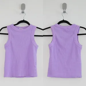 Cotton On Light Lavender Purple Cropped Ribbed Crew Neck Tank Top Size S thumbnail 2