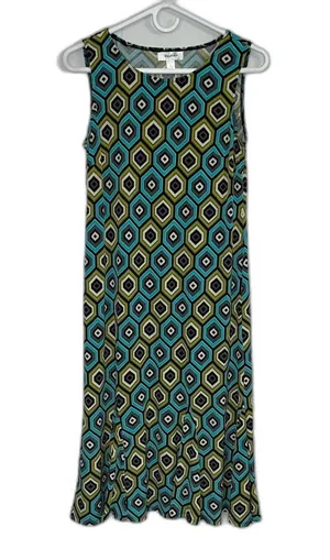 Dress Barn Y2K Sheath Sleeveless Geometric Pattern Vibrant Dress Size 6 thumbnail 2