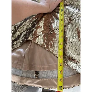 NWT BEBE DREW GOLD SEQUIN OFF SHOULDER Dress Size S thumbnail 6