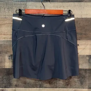 Athleta Ace Black Tennis Skort with silver reflective stripe on waistband thumbnail 7