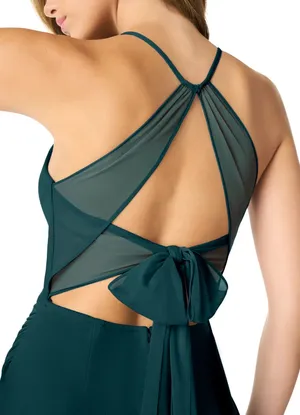 Azazie Pine Green Halter Gown thumbnail 3