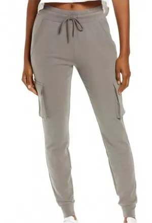 Alo Yoga Unwind Cargo Sweatpants Joggers Tapered Shadow Women's Size Medium thumbnail 1