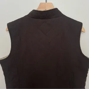 Wolverine Espresso Belmont Quilted Canvas Sherpa Lined Vest Women Size Large thumbnail 5