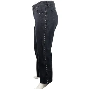 Abercrombie & Fitch The 90s Relaxed High Rise Black Straight Denim Jeans Size 33 thumbnail 2