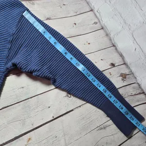 OFFLINE by Aerie Home Stretch Ribbed Sweater Quarter Zip Blue Pullover Sweater L thumbnail 11