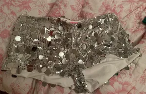 Edikted silver micro shorts thumbnail 1