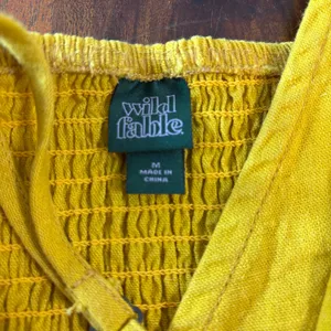 Wild Fable Mustard Yellow Linen Blend Smocked‎ Back Belted Mini Dress Womens M thumbnail 5
