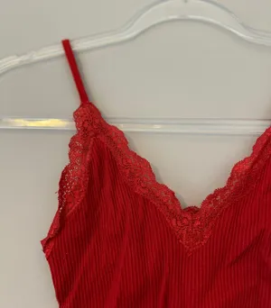 Urban Outfitters Red Lace Cropped Cami thumbnail 2