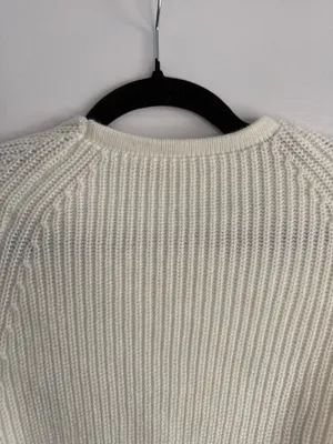 Cropped Cardigan in Cream Small White thumbnail 4