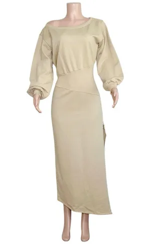 SER.O.YA. Elo Long Sleeve Fleece Sweater Dress, Camel, Large thumbnail 6